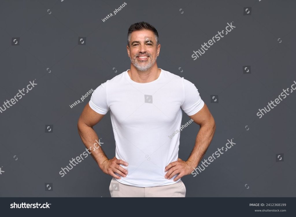 stock photo happy confident handsome fit sporty healthy mature older man middle aged sportsman athlete or 2412368199 (1)